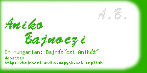 aniko bajnoczi business card